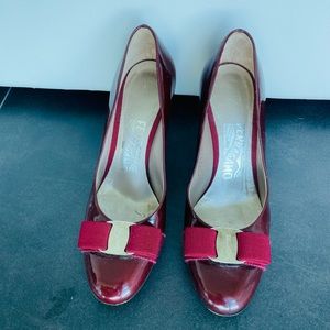 Red Ferragamo Pumps size 5.5